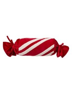 Cuscino Caramella di Natale 14x30cm in Poliestere, Decorazione Festiva, Accessorio Natalizio Adorabile