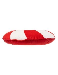 Cuscino di Natale Bonbon Candy D40cm, Decorazione Natalizia Bianco/Rosso, Cuscino Colorato