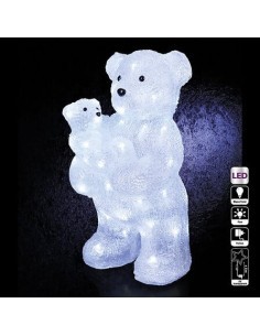 Orso di Natale con 56 Luci LED, 25x25x45 cm, Illuminazione Esterna Festiva, Decorazione Luminosa per Esterni