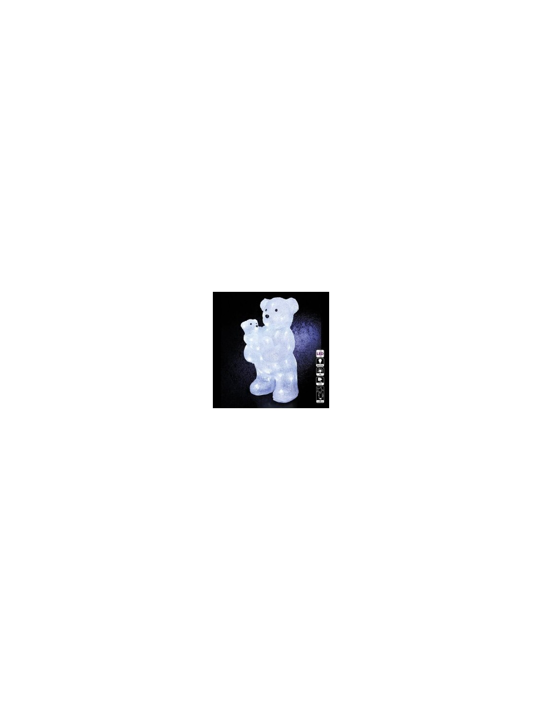 Orso di Natale con 56 Luci LED, 25x25x45 cm, Illuminazione Esterna Festiva, Decorazione Luminosa per Esterni