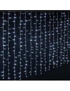 Tenda di Luci di Natale 400 LED, 2x2m, Bianco Freddo, Esterno, 8 Effetti di Luce