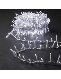 Serie Luminosa di Natale 1000 LED, 25 Metri, Bianco Freddo, Esterno, 8 Effetti di Luce