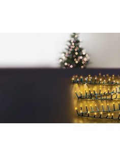 Serie Luminosa di Natale 1000 LED, 25 Metri, Bianco Caldo, Esterno, 8 Funzioni di Luce, Illuminazione Natalizia