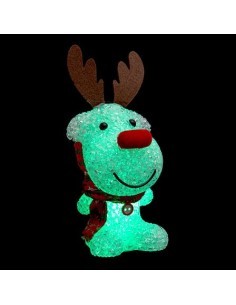 Decorazione di Natale Renna/Orso in Acrilico, Cambia Colore, Assortito, 19 cm, con Cappelli e Sciarpe, Elegante e Festiva