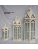 LANTERNA 371458 3 MIS 32X28X80CM METALLO CREMA