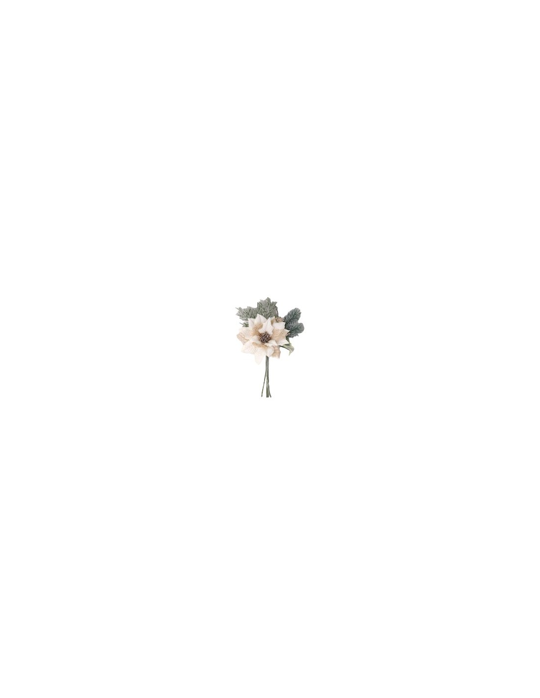 FIORE STELLA DI NATALE 11X21CM TESSUTO BIANCO