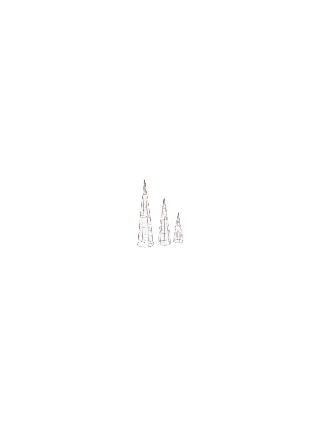 ALBERO CONO 190947 3 MIS METALLO 80CM CON LUCI