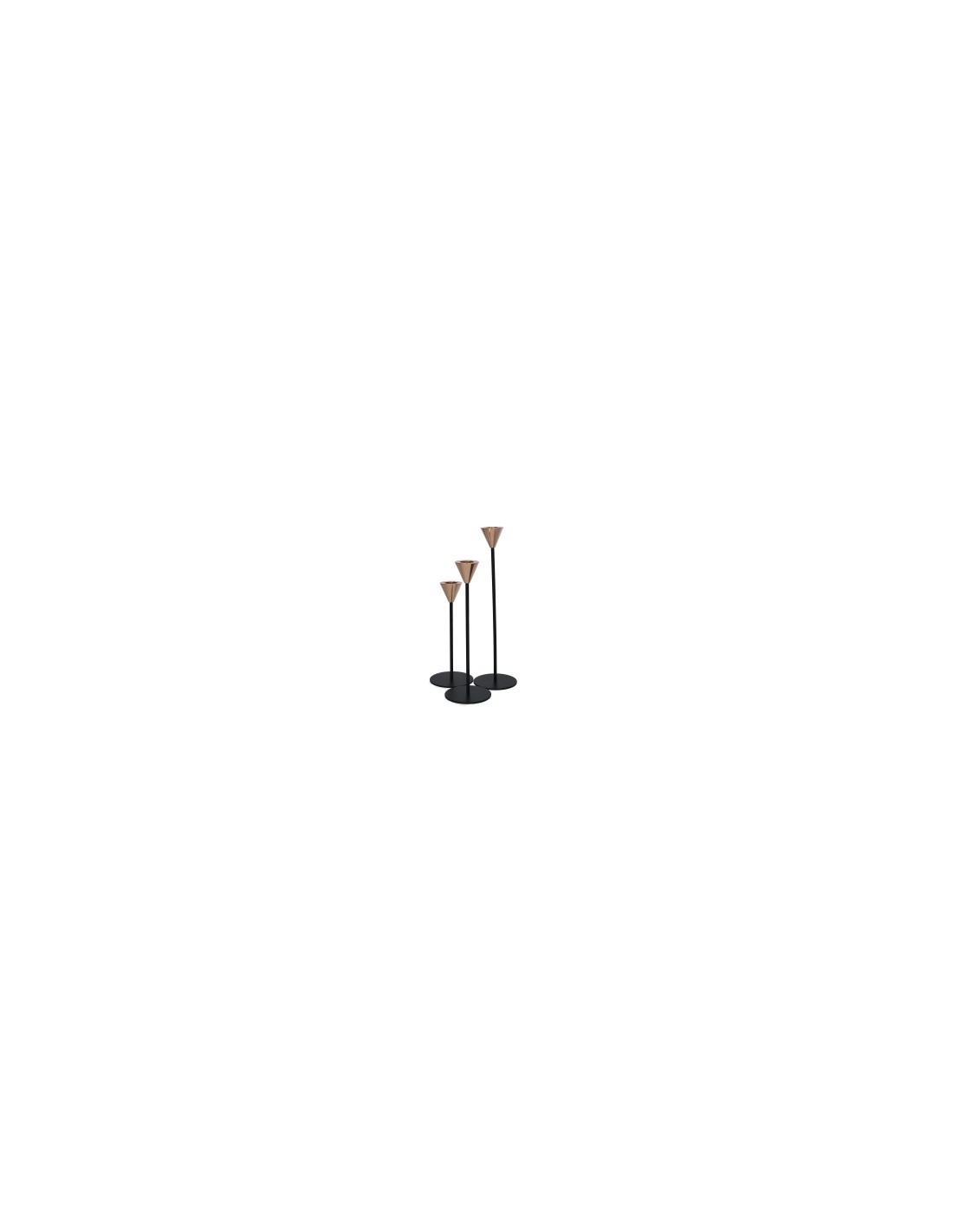SET 3 PORTACANDELE 637997 METALLO H28CM NERO/ORO