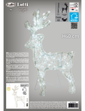 Renna di Natale Thin 3D H60cm: La Magia di Natale con 120 LED