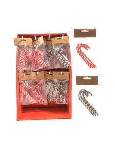 Confezione di 4 Decorazioni Candy di Natale in Plastica 12CM - La Magia di Natale per la tua casa