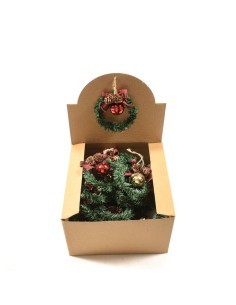 Pendente Ghirlanda con Campanella 10X10CM Assortito - Decorazioni Natalizie Eleganti
