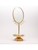 SPECCHIO CON BASE APPOGGIO ORO 19X17X44CM su TreG Ingrosso