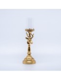 PORTACANDELA RENNA RETRO' ORO 13X13X42CM su TreG Ingrosso