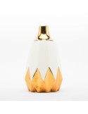 VASO DESIGN ROMBI 12X20CM BIANCO/ORO