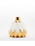 VASO DESIGN BALL 15X16CM BIANCO/ORO