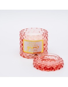 BICCHIERE 12160111 CON COPERCHIO ROSA 6X6CM