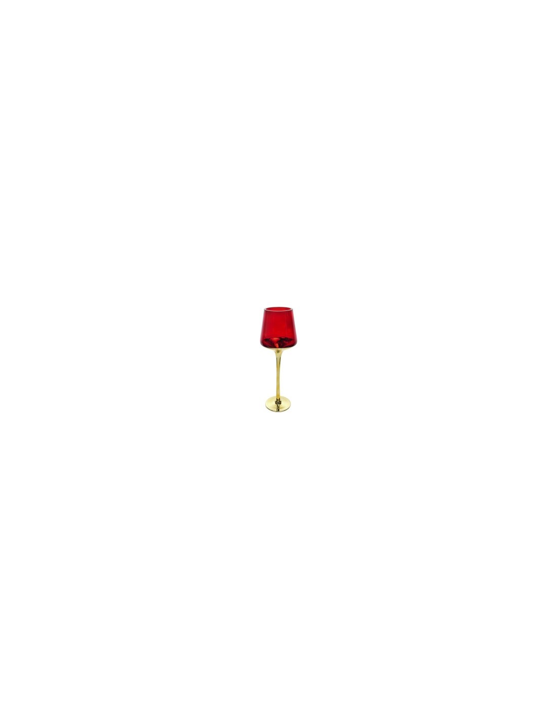 PORTACANDELA 51274 VETRO 14X40CM ROSSO/ORO