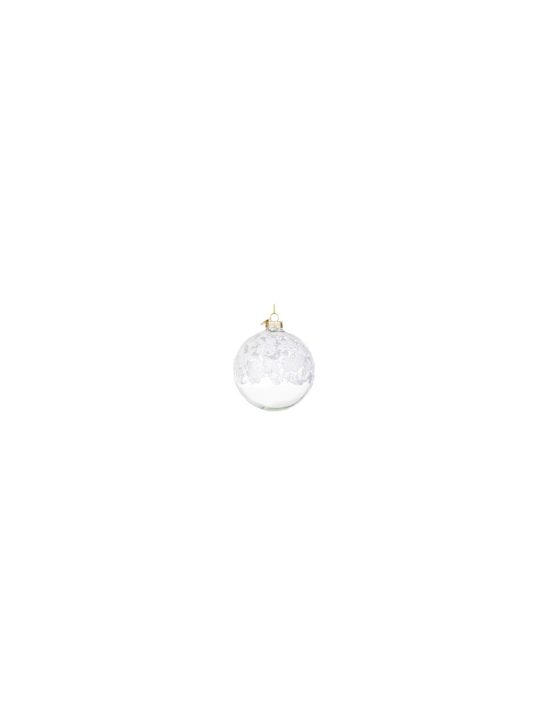 SFERA 0976232 VETRO 10CM ICED TRASPARENTE/BIANCO