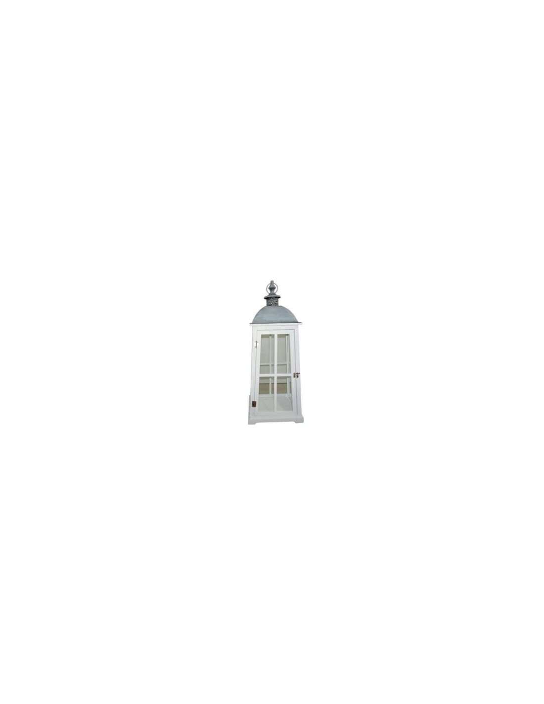 LANTERNA 36302 2 MIS LEGNO/METALLO 29X29X75CM BIANCO
