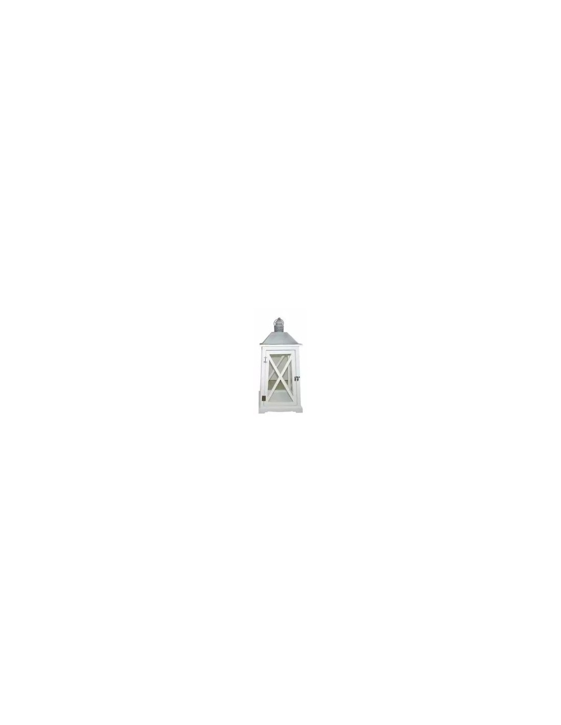 LANTERNA 72136 1 MIS LEGNO/METALLO 17,5X17,5X35CM BIANCO