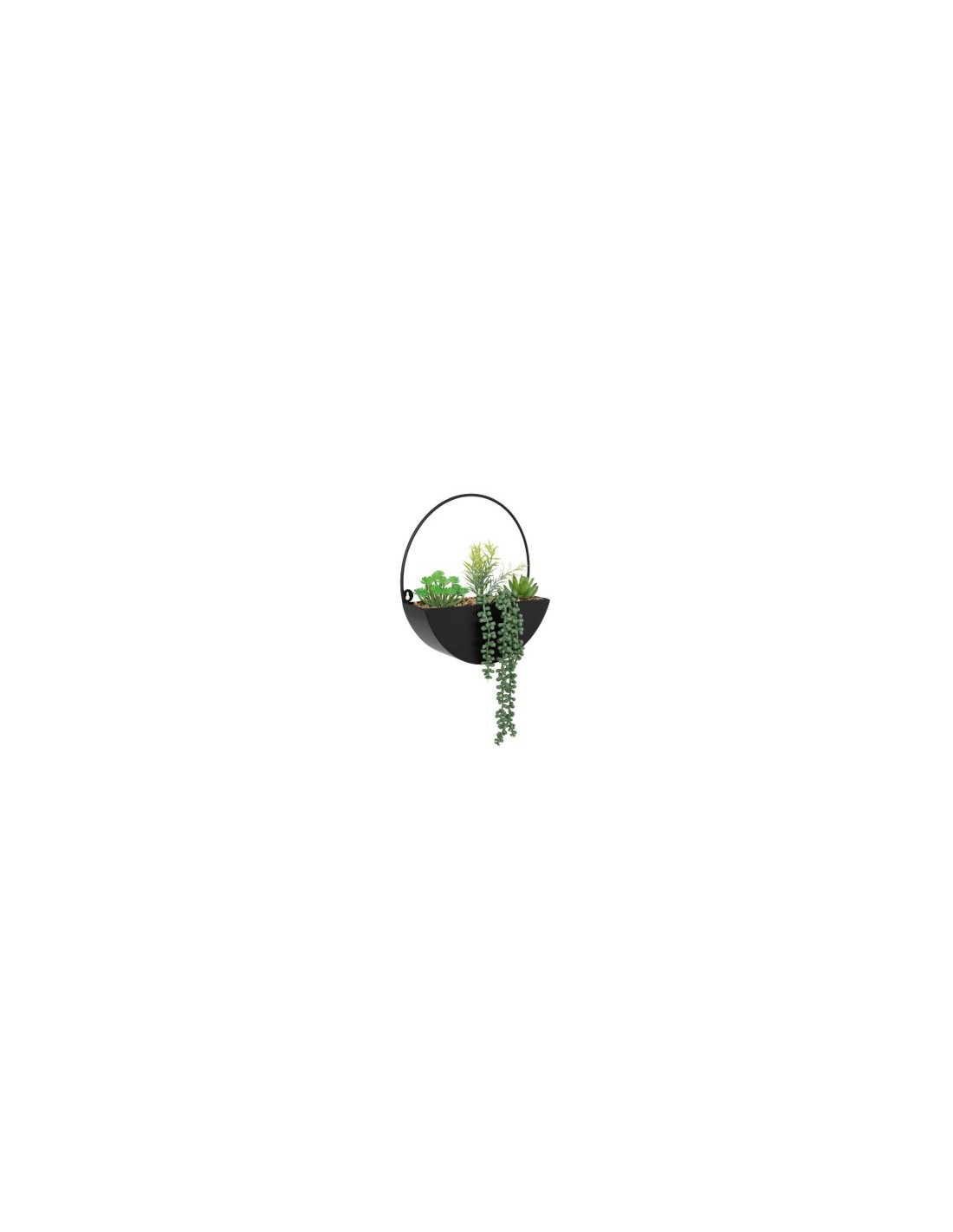 PIANTA PENSILE 204254 VASO METALLO 30X41CM NERO