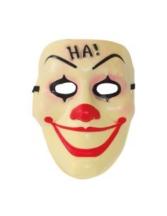 Maschera Pagliaccio "Ha!" in PVC, Accessorio Divertente per Halloween