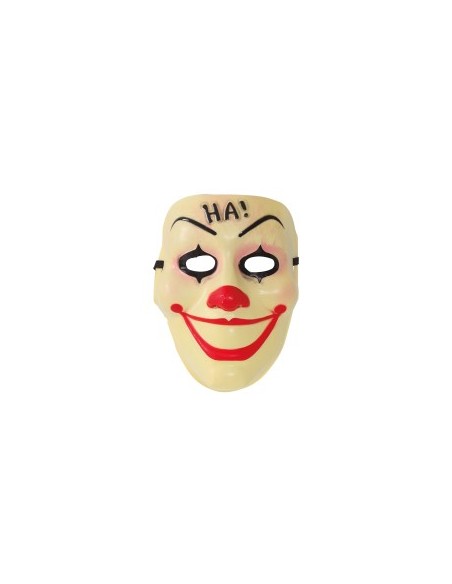 Maschera Pagliaccio "Ha!" in PVC, Accessorio Divertente per Halloween
