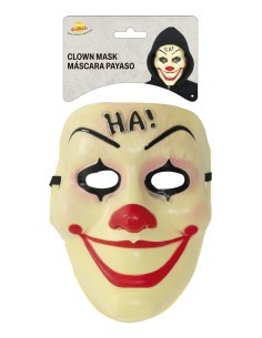 Maschera Pagliaccio "Ha!" in PVC, Accessorio Divertente per Halloween