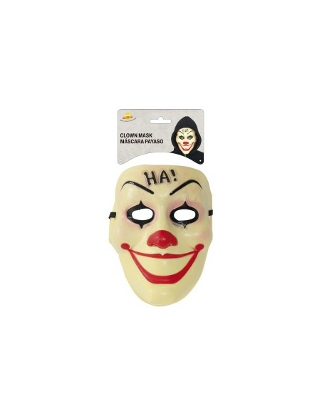 Maschera Pagliaccio "Ha!" in PVC, Accessorio Divertente per Halloween