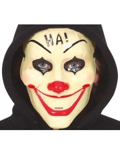 Maschera Pagliaccio "Ha!" in PVC, Accessorio Divertente per Halloween