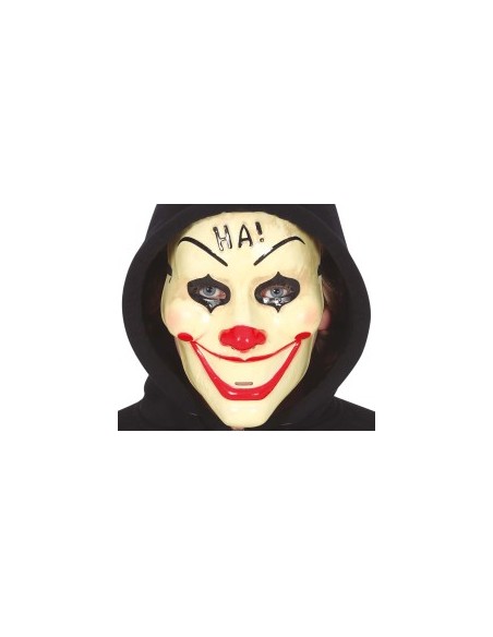 Maschera Pagliaccio "Ha!" in PVC, Accessorio Divertente per Halloween