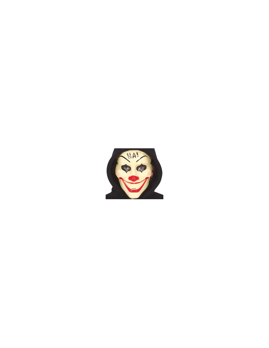 Maschera Pagliaccio "Ha!" in PVC, Accessorio Divertente per Halloween