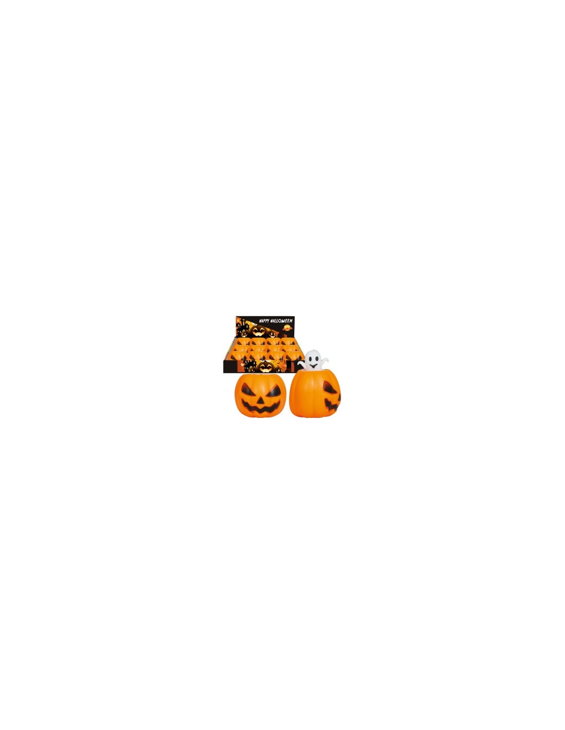 Zucca di Gomma con Fantasma, 5 cm, Decorazione Halloween