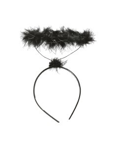 Cerchietto Angelo con aureola nera, Accessorio Halloween