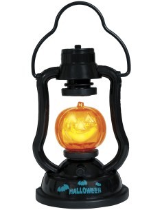 Lanterna Zucca con Luce e Suono, 15 cm, Decorazione Halloween