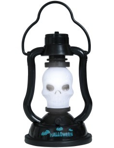 Lanterna Teschio con Luce e Suono, 15 cm, Decorazione Halloween