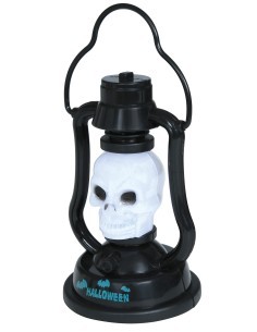 Lanterna Teschio con Luce e Suono, 15 cm, Decorazione Halloween
