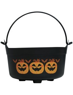 Calderone di Zucca, Cestino Tema Streghe, Dimensioni 24x23x15 cm