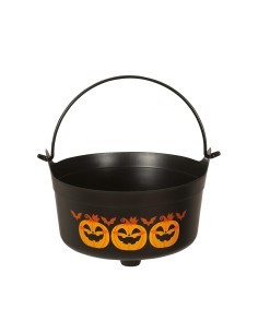 Calderone di Zucca, Cestino Tema Streghe, Dimensioni 24x23x15 cm