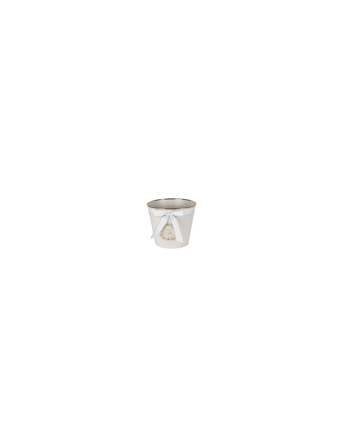 CACHEPOT 138355 METALLO 27X23CM FIOCCO BIANCO