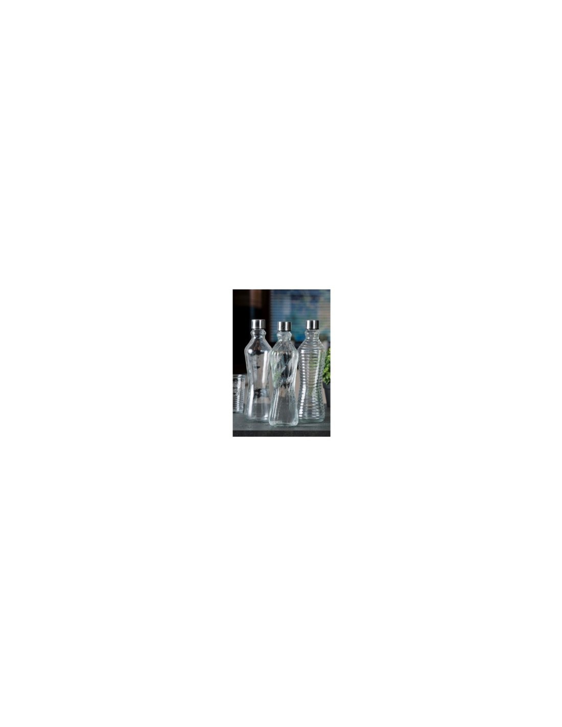 BOTTIGLIA 60650 VETRO 1LT TAPPO ACCIAIO ASSORTITO