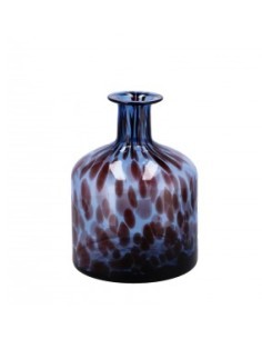 VASO 109077 LEOPARD 23X28CM VETRO BLU