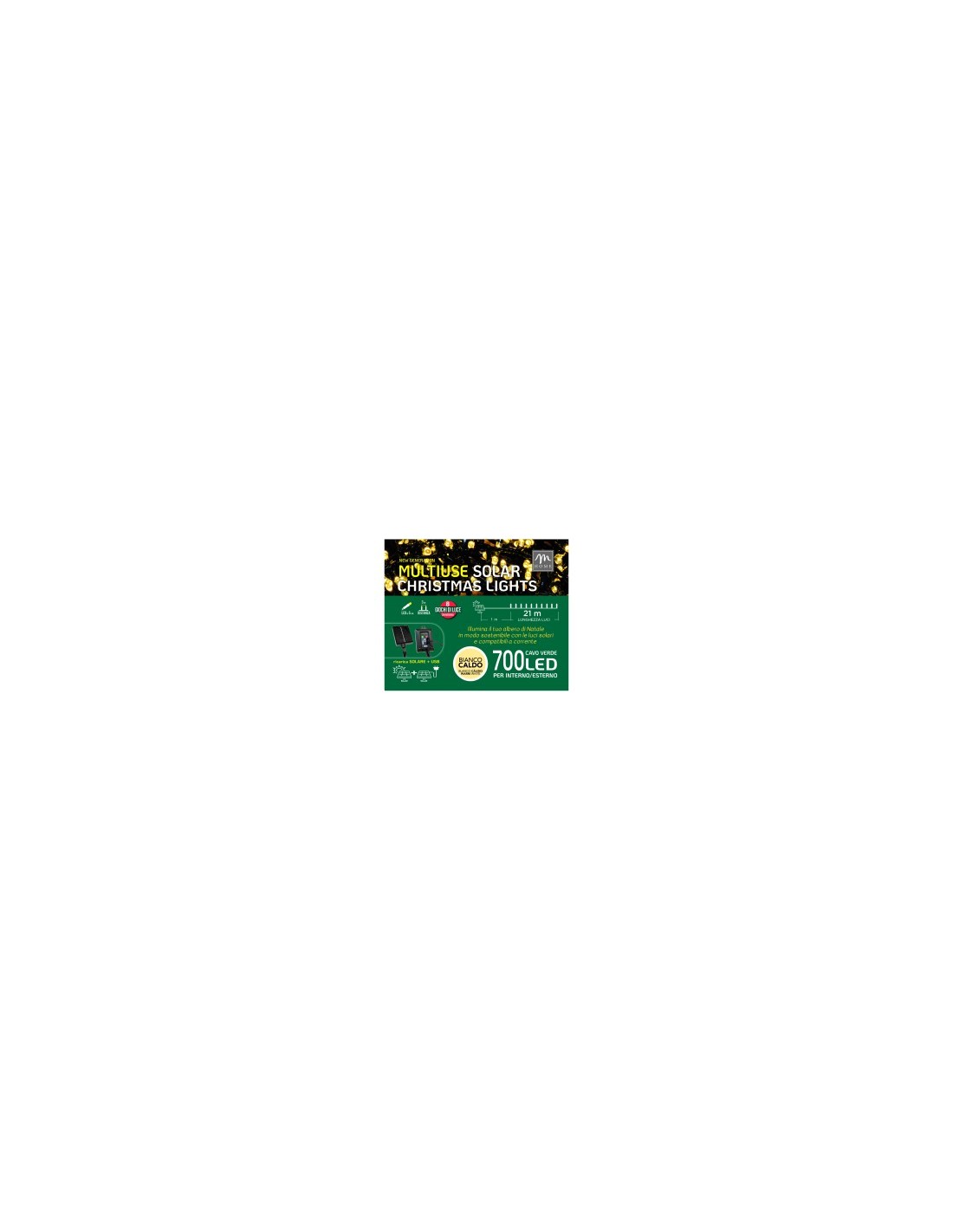 SERIE LUMINOSA 700LED LUCE SOLARE BIANCO CALDO DA INTERNO