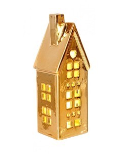 CASETTA 0523083 DICKENS ORO CON LED 5X5X13CM