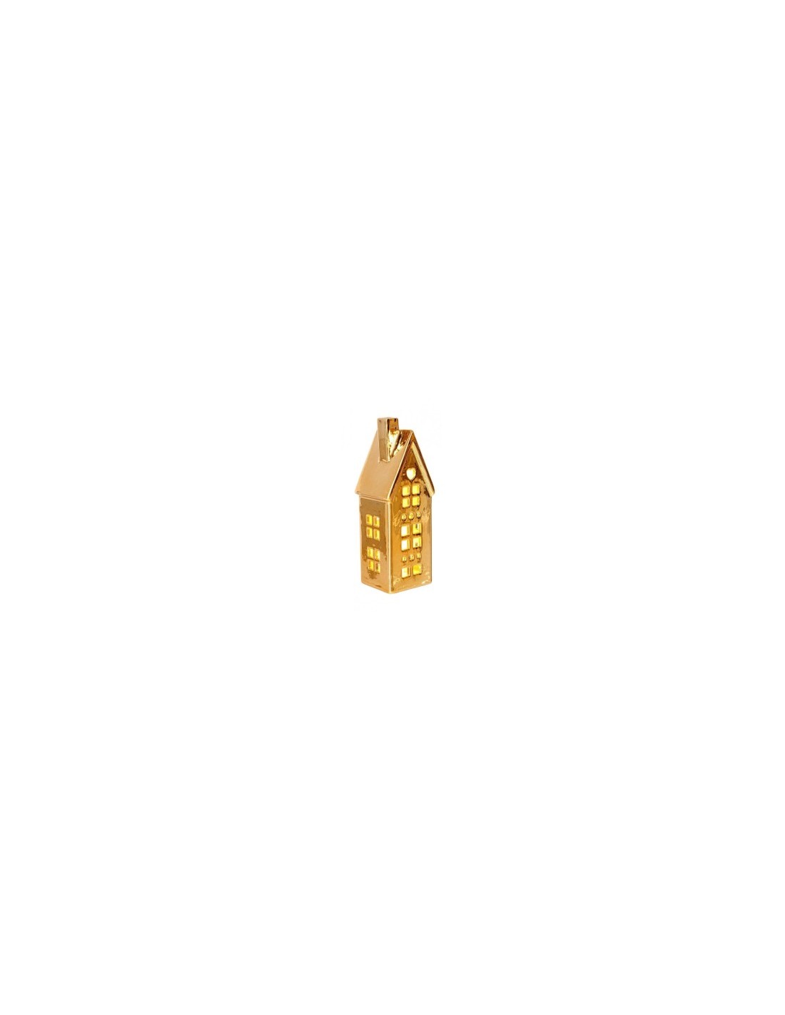 CASETTA 0523083 DICKENS ORO CON LED 5X5X13CM