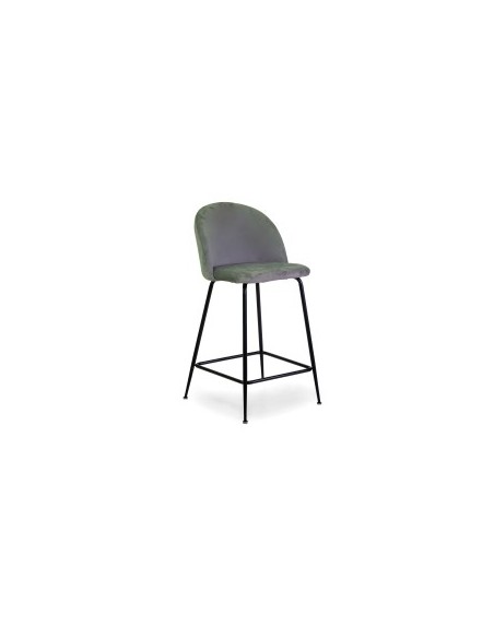 SGABELLO 281086 SAMMI VELLUTO GRIGIO GAMBE NERE 44X48X91CM