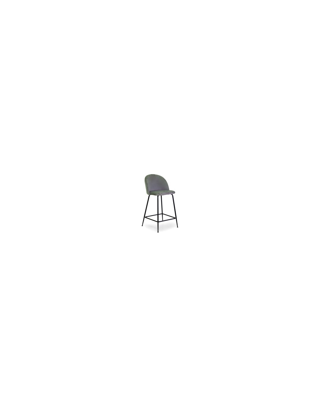 SGABELLO 281086 SAMMI VELLUTO GRIGIO GAMBE NERE 44X48X91CM