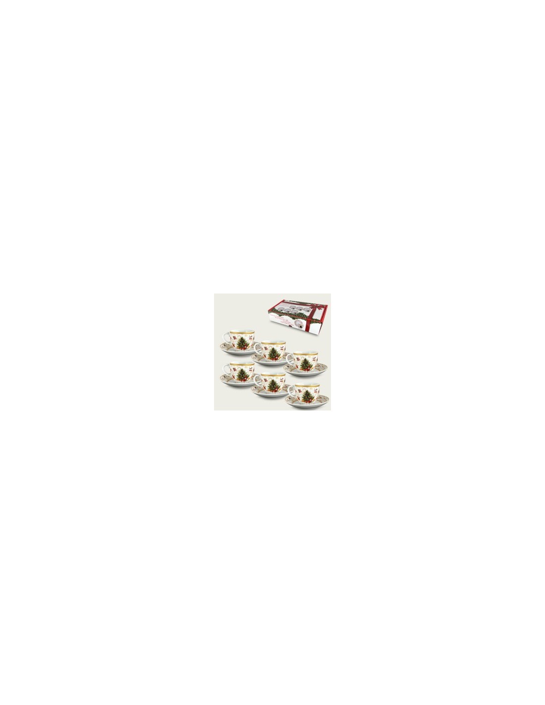 SET 6 TAZZE 58262 CON PIATTO CHRISTMAS TREE