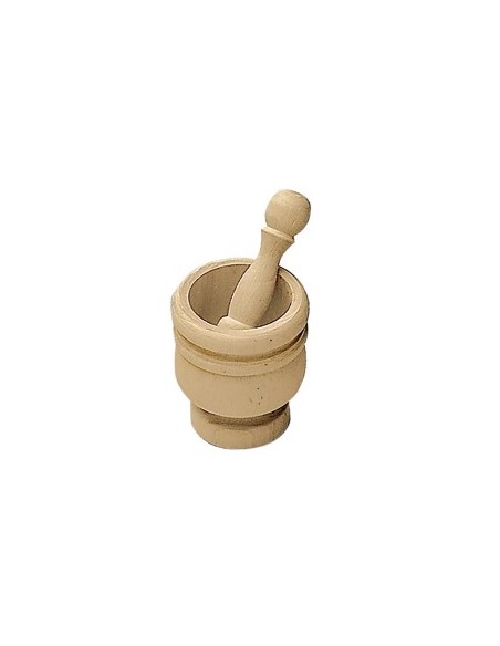 MORTAIO LEGNO 12X10,5CM GREZZO