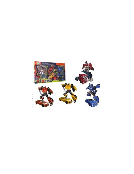 CONF 4 ROBOT 42569 TRASFORMABILI IN AUTO COLORI ASSORTITI